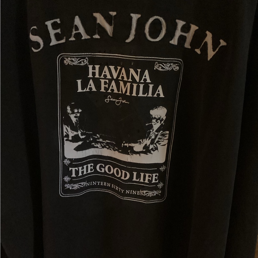 Vintage Sean John Black Havana Graphic Long Sleeve Tee